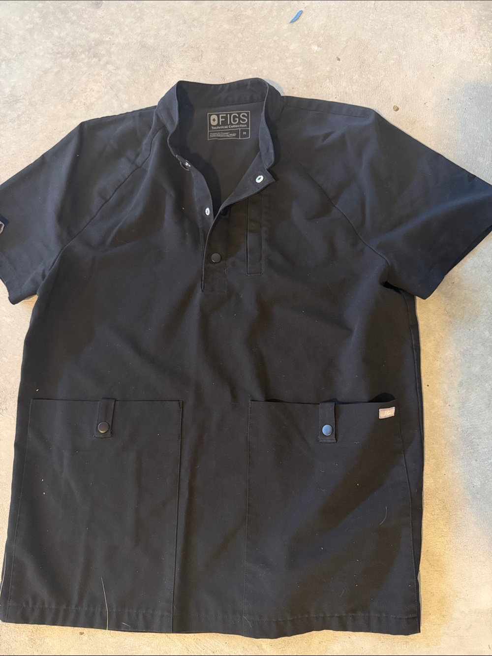 FIGS Black Men's Short-Sleeve Utility Scrub Top Sz Medium